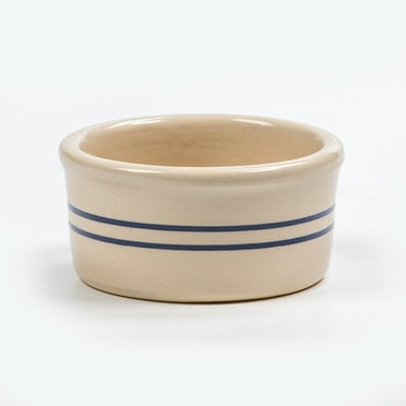 Martinez Pottery Heritage Blue Stripe Stoneware Ramekin No Lid 2 1/4" x 4 3/4"