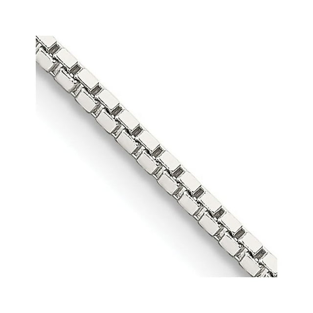 Diamond2Deal 925 Sterling Silver Rhodium-plated 1.5 mm Box Chain Necklace for Women 30"