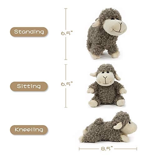 Decoraciones de felpa de cordero de peluche de ovejas 3pcs FRANKIEZHOU gris
