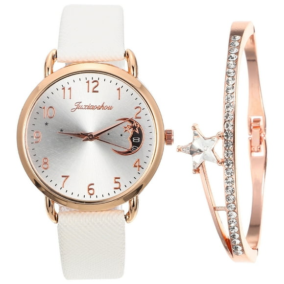 KAKOWELY women watch 1 Set of Women Wrist Watch Star Moon Design Watch Exquisite Bracelet Women Festival Gifts9.33"X1.57"X0.31"