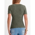 thumbnail image 7 of ANRABESS Womens Tops Short Sleeve V Neck Sexy Ribbed Knit Slim Fit Lightweight Sweater 2026 Summer Dressy Casual T-Shirts Small, 7 of 7