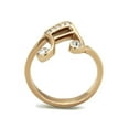 thumbnail image 3 of Rose Gold Plated Stainless Steel Crystal Musical Note Fashion Ring Women's Size 7, 3 of 5