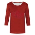 thumbnail image 4 of HaoXianJian Valentine's Day Shirt for Women Glitter Love Heart Printed T-Shirt Top 3/4 Sleeve Tee Crew Neck Casual Blouse Tops Size S-2X, 4 of 4