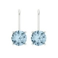 thumbnail image 3 of Clara Pucci 3Ct Natural Aquamarine Round Cut VVS1 Lever Back Drop Dangle 18k Solid hypoallergenic Gold Designer Earrings For March, 3 of 7