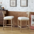 thumbnail image 3 of GDF Studio Brussels Upholstered Barstool with Beige Cushions, 3 of 9