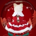 thumbnail image 6 of LOWLHOME Dog Christmas Costume Puppy Dress, Santa Claus Pet Clothes Velvet Skirt, Winter Cold Weather Coat Xmas Holiday Outfit Small Medium Dogs Cats, S, 6 of 6