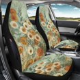 thumbnail image 3 of CHAQLIN Retro Daisy Pattern Car Front Seat Cover Set Polyester Washable Easy to Install Front Car Seat Covers for Interior Accessories, 3 of 11