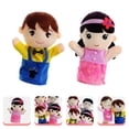thumbnail image 3 of BRIGHTFUFU 2 unids Miembros de la familia Marionetas Paño Peloteo Muñeca Mano Mano Educativa Puppets, 3 of 7