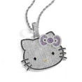 thumbnail image 7 of Hello Kitty Hip Hop Necklace Anime Pendant Ins Fashion Trendsetter Hip Hop Men and Women Zircon Powder Solid Necklace Cute Gift tzw, 7 of 7