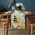 thumbnail image 2 of Daisy Floral Table Runner - 120 Inch Long, Kitchen Dining Table Runner Dresser Scarves, Retro Watercolor Bee Gnomes Flowers Farmhouse Decor for Coffee Tables Wedding Party Banquet, 2 of 8
