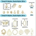 thumbnail image 2 of DIY Dangle Stud Earring Making Kits Including Oval & Flower & Rectangle & Ring Alloy Pendants & Stud Earring Findings Light golden 86pcs/box, 2 of 6