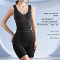 thumbnail image 4 of Mono moldeador de talla grande Body que adelgaza el abdomen Traje moldeador de cuerpo Pantalones con frunces en el pecho y frunces abiertos, 4 of 5