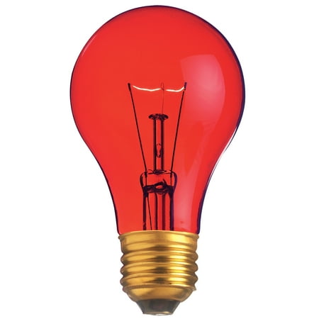 

Satco Lighting S6080 Single 25 Watt Dimmable A19 Medium (E26) Incandescent Bulb - Red