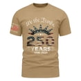 thumbnail image 4 of Havenx Men's 250 American Anniversary Shirt American Flag Design Crew Neck Shirts Short Sleeve Fun Graphic T-Shirts Patriotic We the People 1776 Workout Tee,Khaki 2XL, 4 of 5
