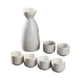 thumbnail image 3 of Elodie Ceramic Sake Set Drinkware Crafts Sake Drink for Restaurant Cupboard Kitchen White, 3 of 8