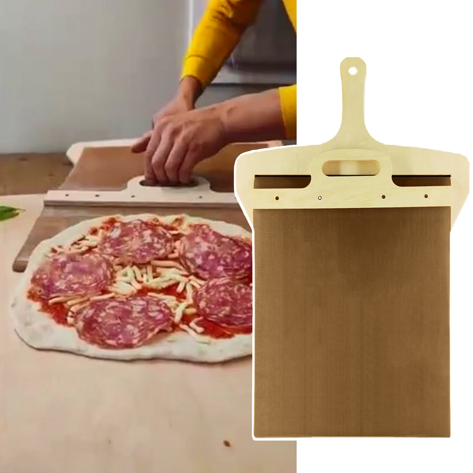 Wooden Sliding Pizza Shovel Pizza Spatula Paddle with Hang Hole Non-Stick  Pizza Turner Smooth Cutting