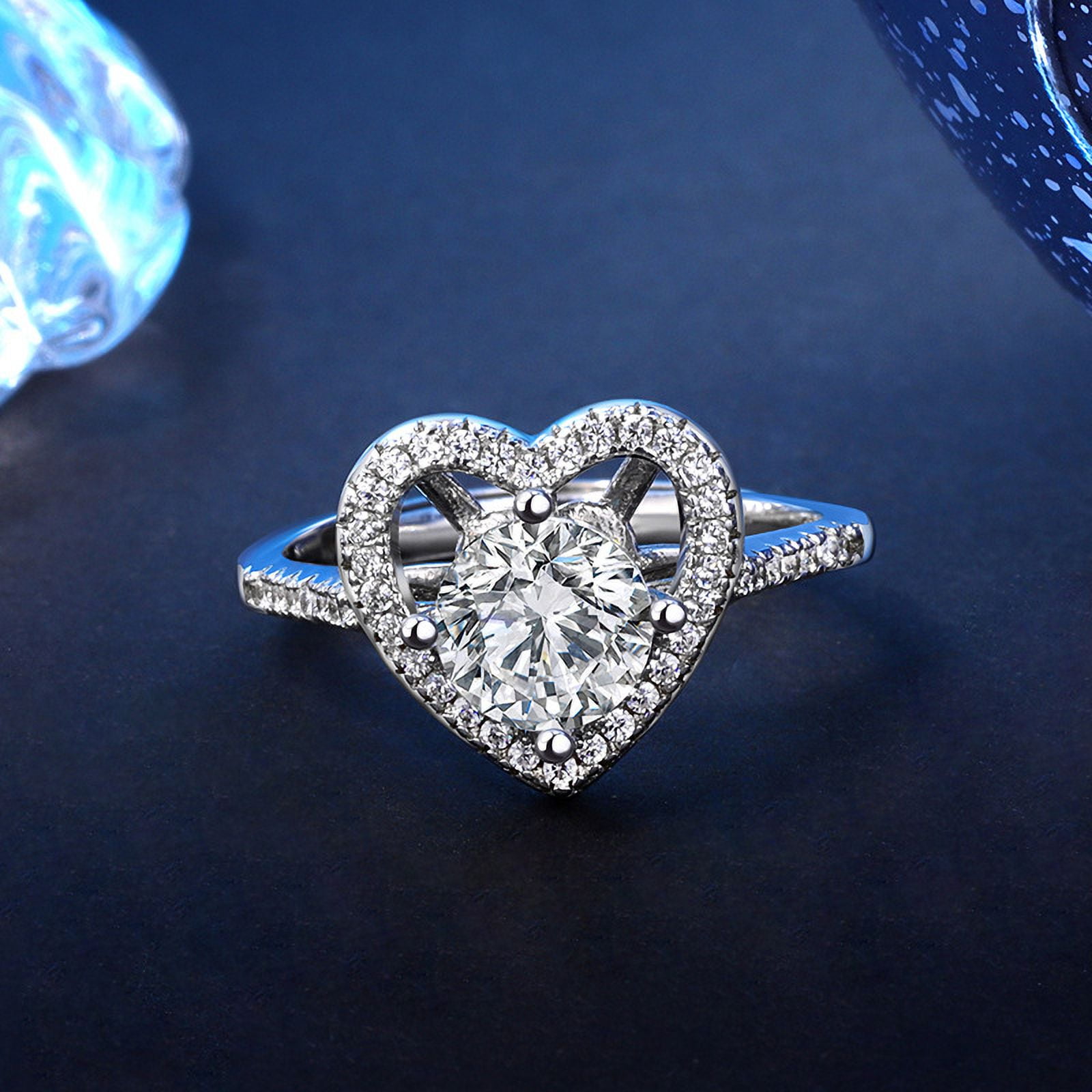 Gem 6ct Heart Moissanite Ring | Fiona Diamonds