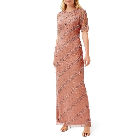 Aidan Mattox womens Beaded Gown, 2, Pink