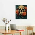 thumbnail image 3 of Nawypu  Floral Skull Canvas Wall Art Vintage Orange Rose Human Skeleton Picture for Gothic Home Decor Stretched and Framed Ready to Hang, 3 of 5