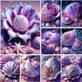 thumbnail image 2 of New Flower 5d Diy Diamond Painting Purple Shell Full Square Romantic Beach Pearl Diamond Embroidery Mosaic Cross Stitch EE3243square 30X40cm Gao Jinjia LED, 2 of 2