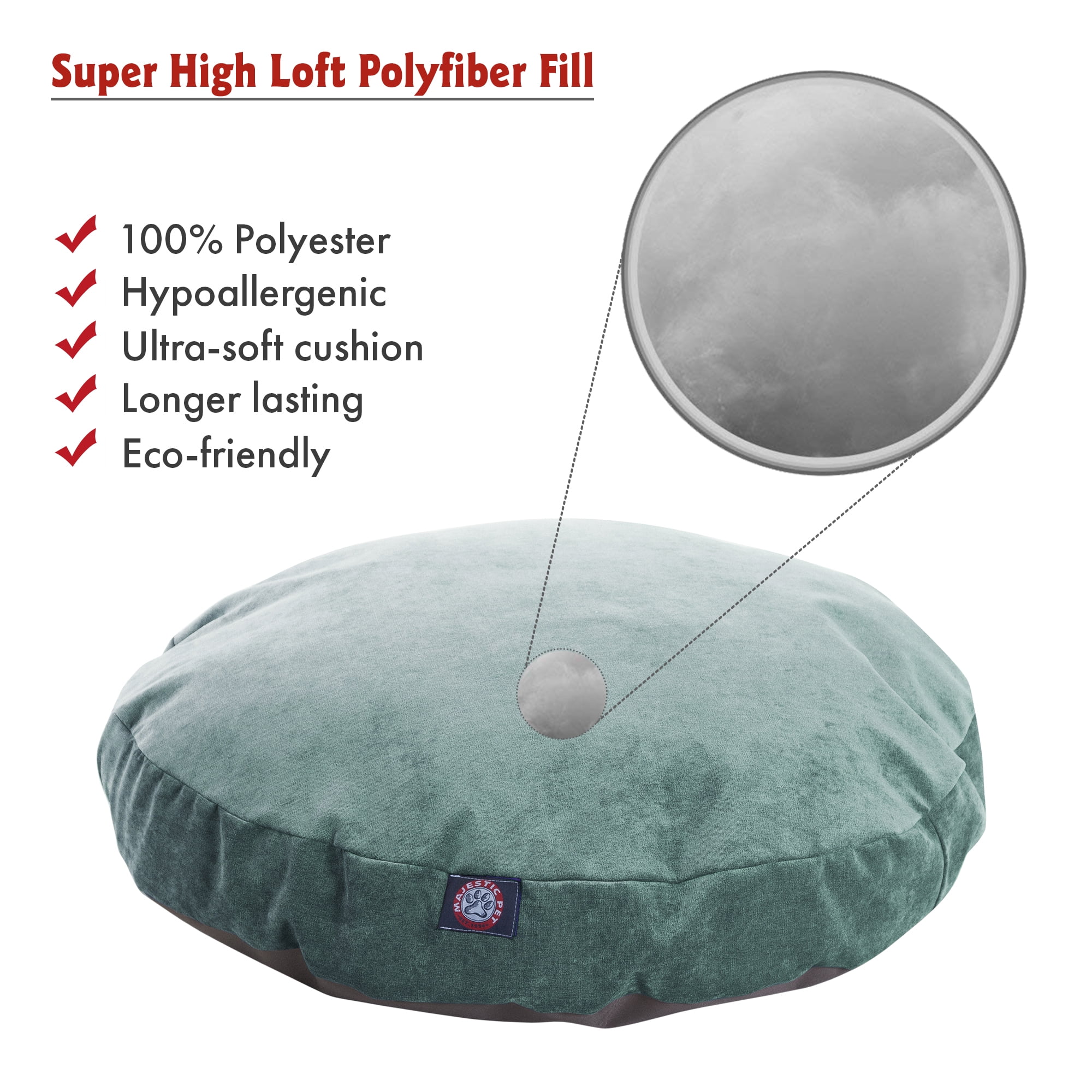 Majestic Pet | Villa Velvet Round Pet Bed For Dogs, Removable Cover, Azure, Medium