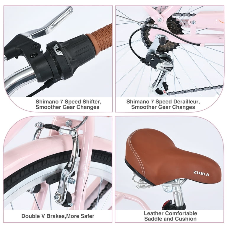 Rose Gold Beach Cruiser Bicycle Walmart 26” SHIMANO Speed Women's