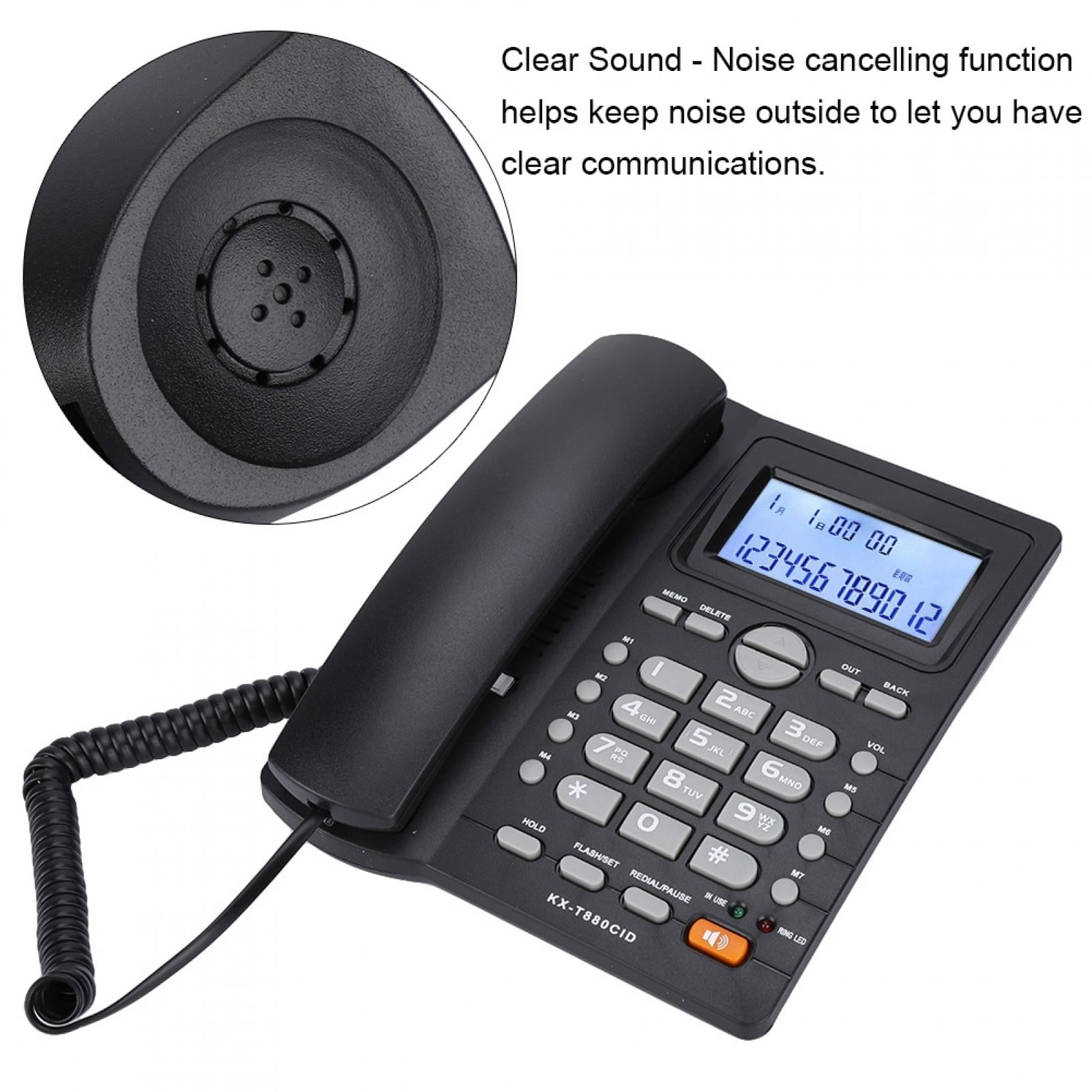 LYUMO Desktop Wired Telephone With Lcd Display, Big Button Speakerphone With Caller Id, Speakerphone With Noise Reduction Function,Suitable For Hotel/Family