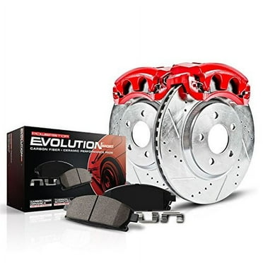PowerStop Rear Z23 Evolution Sport Brake Pad and Rotor Kit with Red Powder Coated Calipers Fits: SUBARU Select Models KC449