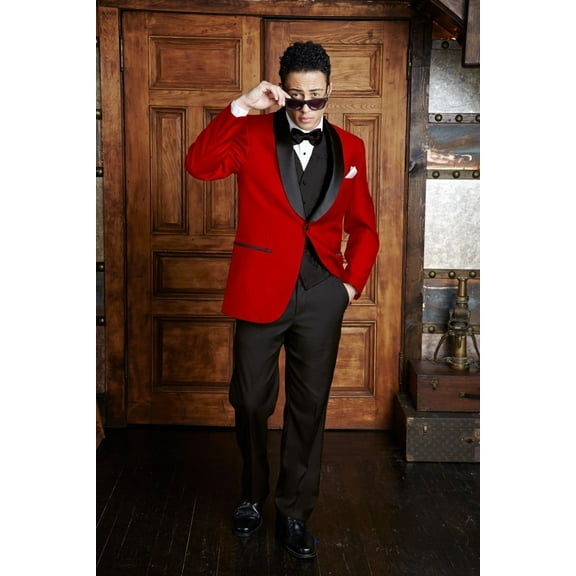 "Bradford" Red Tuxedo Jacket Shawl (Separates)