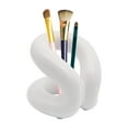 thumbnail image 3 of Creamy White Ceramic Holder Stand Modern Toothbrush Holder Makeup Brush Holder, 3 of 21