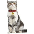 thumbnail image 2 of Cute Pet Cat Collar 2-Pack Kitty Collars Puppy Dog Collars, Genuine Leather Adjustable Length Easy to Clean Durable and Safe, Bell and Hole Puncher Inclusive, Red and Black, 2 of 7