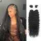 thumbnail image 1 of Cabello trenzado humano para trenzas boho 2 paquetes 3.53 oz 26 pulgadas onda de agua cabello humano trenzado 12A brasileño virgen sin trama extensiones de cabello para trenzas bohemias sin nudos cabe, 1 of 1