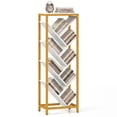 thumbnail image 1 of Costway Tree Bookshelf 9-Tier Freestanding Bookcase Corner Narrow Display Shelf for Home White & Gold, 1 of 10