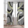 thumbnail image 2 of Sheer Curtains 84 Inches Long 2 Panels Set for Living Room, Sage Green Geometric Semi Sheer Curtains for Windows, Grey Retro Abstract Striped Art Voile Window Treatments Rod Pocket Curtain, 2 of 7