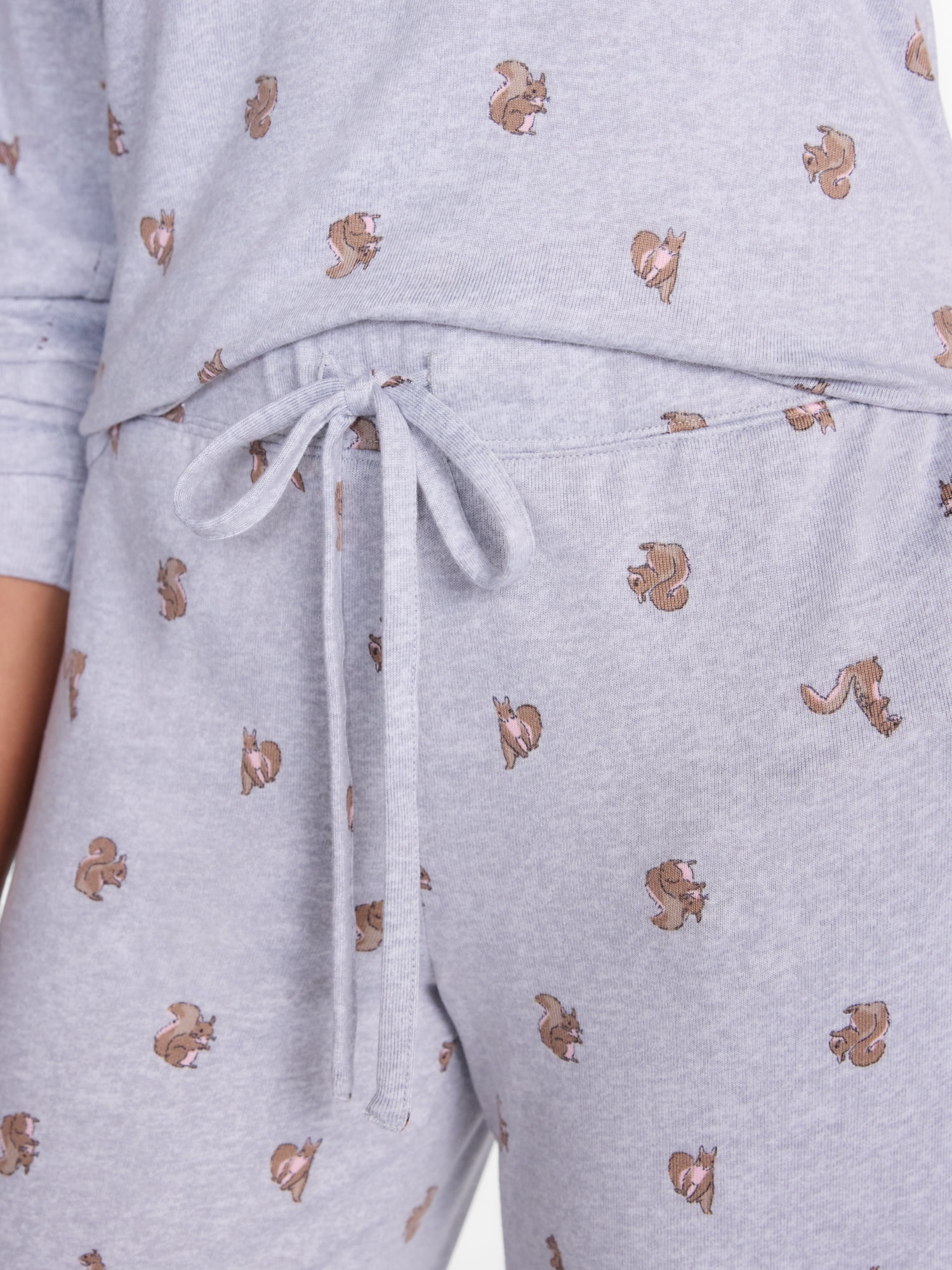 Joyspun Women's Cozy Lounge Collection Hacci Henley Top and Pants, 2-Piece Pajama Set, Sizes XS-3X