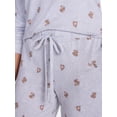 thumbnail image 4 of Joyspun Women's Cozy Lounge Collection Hacci Henley Top and Pants, 2-Piece Pajama Set, Sizes XS-3X, 4 of 5