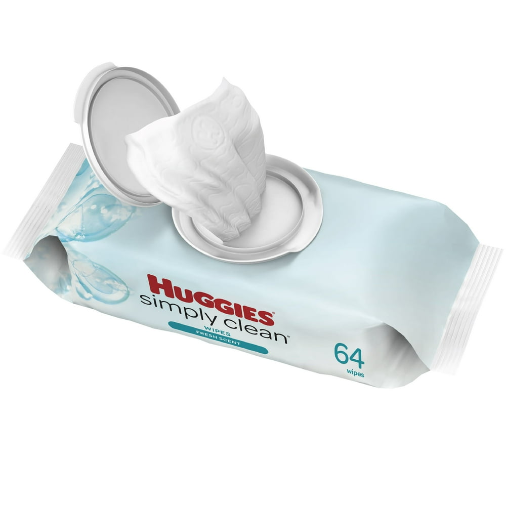 Huggies Simply Clean Scented Baby Wipes, 1 FlipTop Pack (64 Wipes