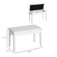 thumbnail image 3 of KWUXIN Piano Bench with Storage, Wooden Duet Seat, White Faux Leather Cushion, Button Tufted, Classic Style, 3 of 9