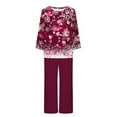 thumbnail image 4 of Pisexur Pyjama de Noël pour Femmes Ensemble Deux Pièces Tendance des Fêtes Imprimé Flocon de Neige Pyjamas de Noël Décontractés Manches Longues Col Rond Hauts Pantalons de Pyjama Tenue de Nuit, 4 of 5