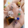 thumbnail image 1 of HOOUN 5pcs Tiger eye Stone Pendulum Pendant tree Energy, 1 of 1