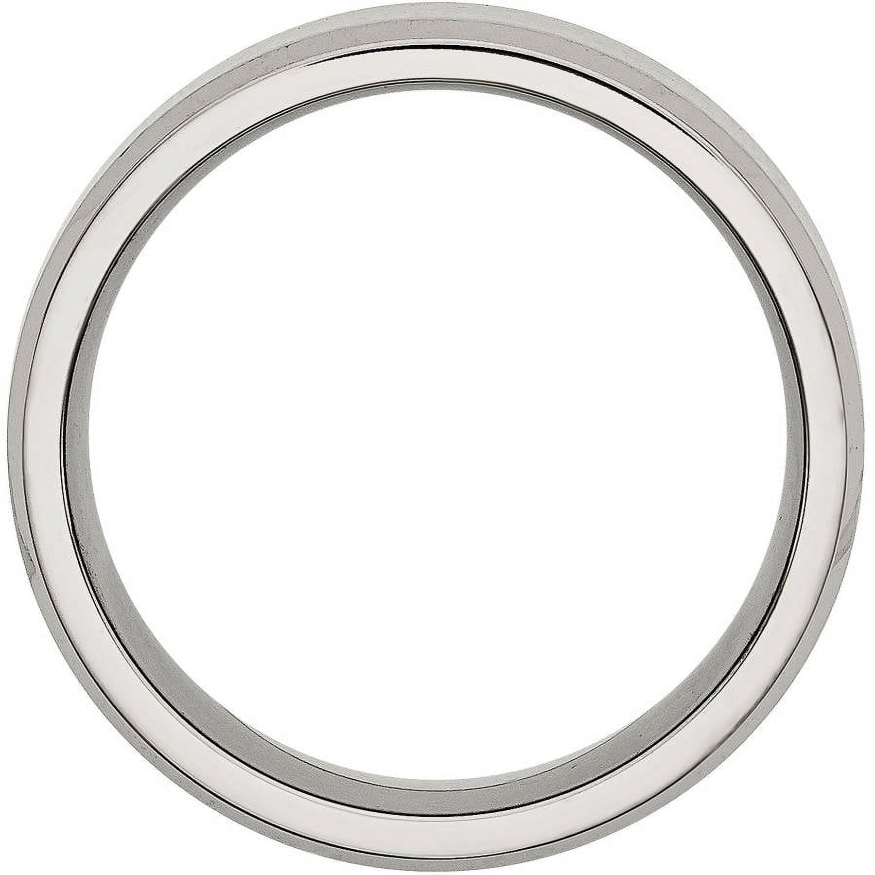Primal Steel Stainless Steel with Brushed Center 8mm Flat Beveled Edge Band