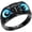 Black Blue, variant on 10MM Unisex Stainless Steel Vintage Gothic Demon Eye Owl Biker Ring with Gemstone Eyes