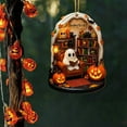 thumbnail image 4 of Vrorvz Halloween Decorations Ghost Pendant Cute Reading Corner Acrylic Board for Spooky Home Decor with Lanterns and Pets Suit Halloween Lovers and Collectors 3.9in Multicolor, 4 of 6