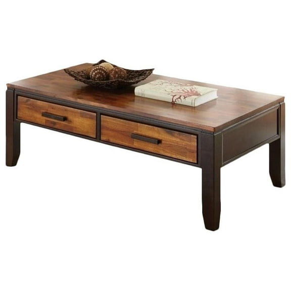 Bowery Hill Rectangular Two Tone Cherry Coffee Table