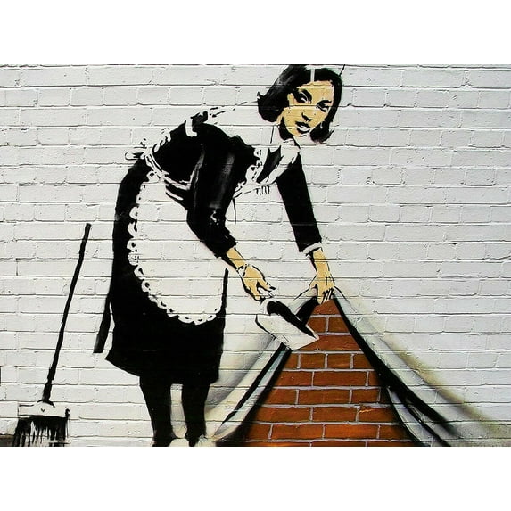 "sweeper, banksy - CANVAS OR PRINT WALL ART"
