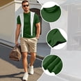 thumbnail image 7 of Mock Neck T Shirts for Men Trendy Stretch Short Sleeve Slim Fit Basic T-Shirt Summer Breathable Lightweight Business Casual Tees Dark Green M, 7 of 7