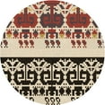 thumbnail image 1 of Ahgly Company Tapis Rond Lavable en Machine Intérieur Transitionnel Rouge Vermillon, 4 Pieds Rond, 1 of 7