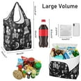thumbnail image 3 of 5 Pack Foldable Shopping Bag,Halloween Skeleton Fun Pattern Reusable Grocery Bags with Pockets,Large Reusable Tote Bags with Handles Waterproof & Lightweight, 3 of 6
