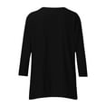 thumbnail image 6 of Otntypg 3/4 Sleeve Flowy Tunic Tops for Women Loose Fit Dressy Casual Summer Cute Blouse Trendy Solid Color Basic Crew Neck T-Shirts to Wear with Leggings Black XL, 6 of 7