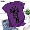 thumbnail image 3 of Nueva camiseta de verano con estampado de jirafa, camiseta informal de dibujos animados para mujer Eccomum Verde/S, 3 of 5